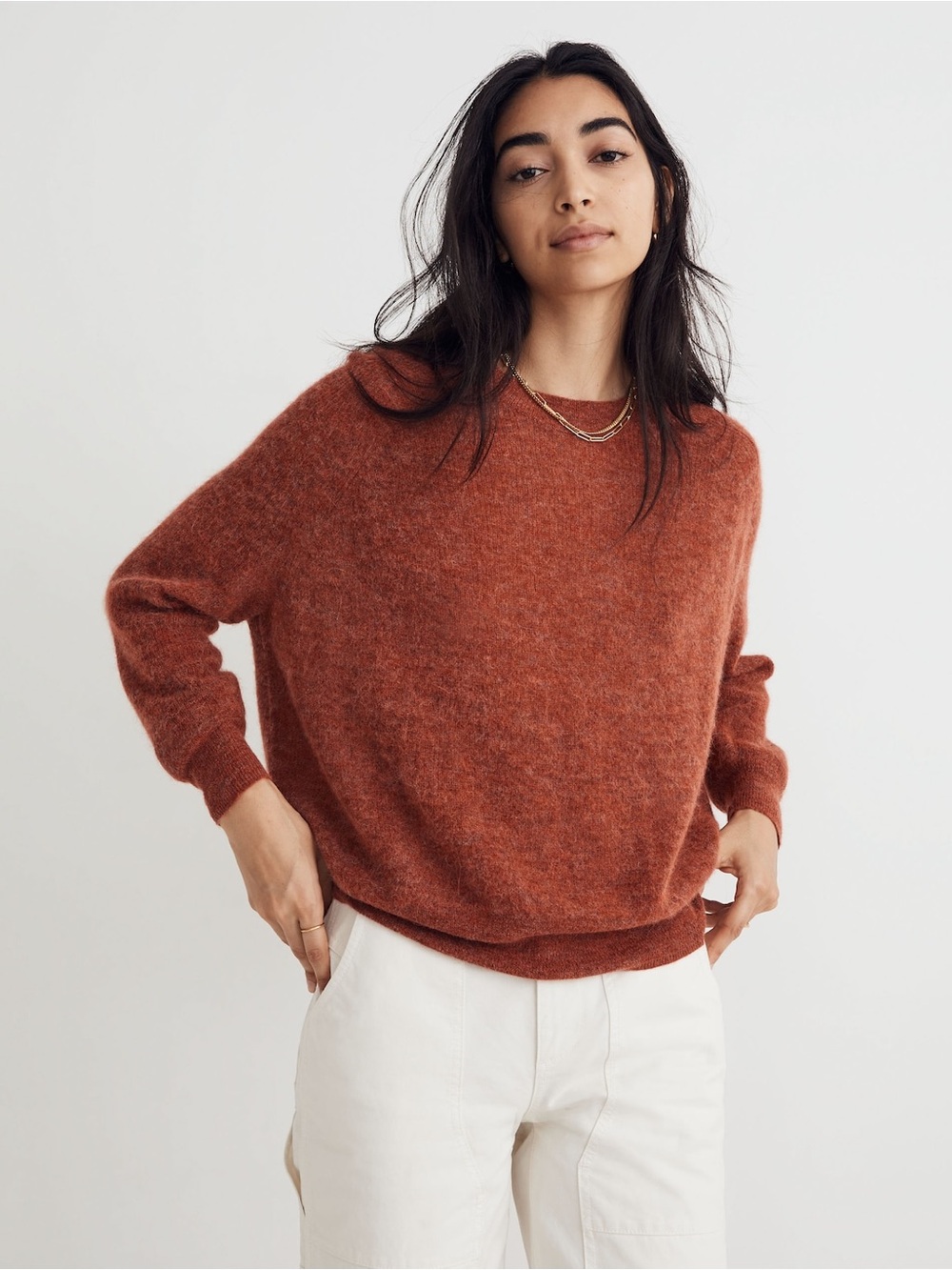 Madewell Rust Crewneck Sweater